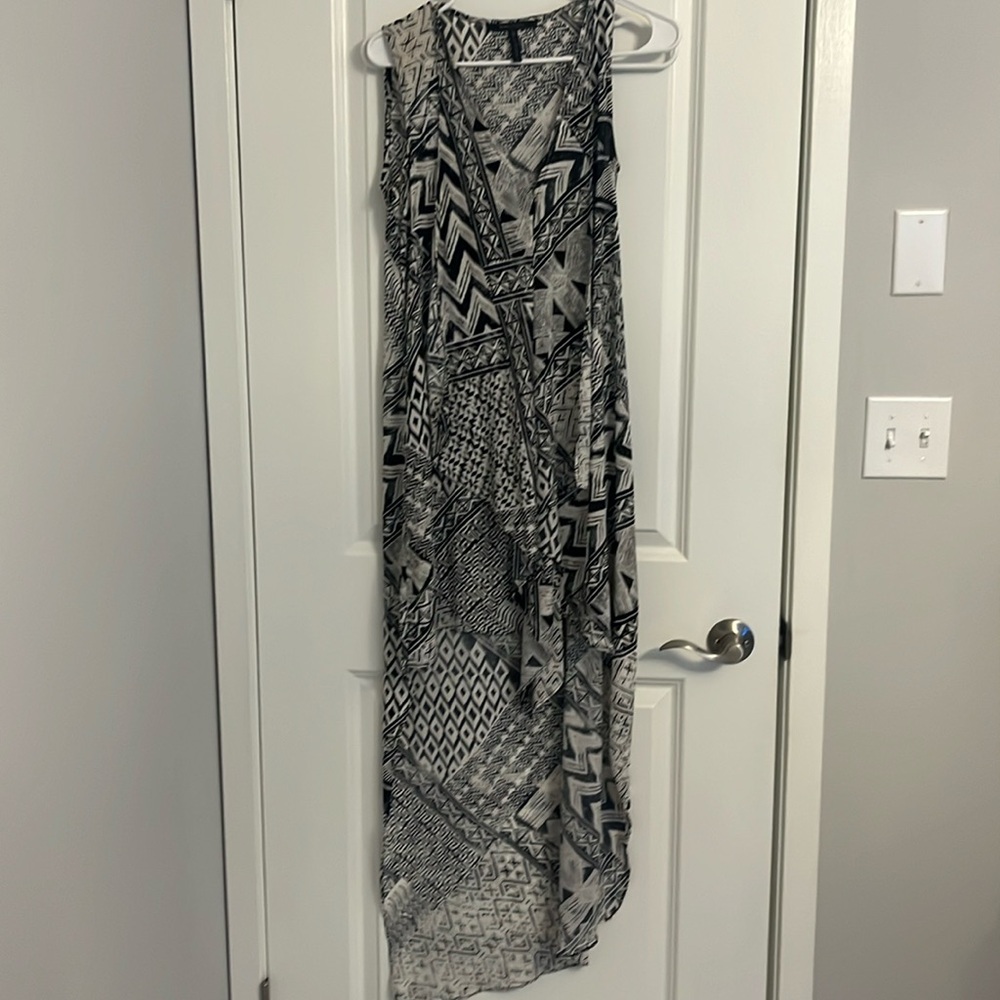 BCBGenration Black & White High Low Shirt/Dress, Size XS